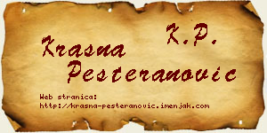 Krasna Pešteranović vizit kartica